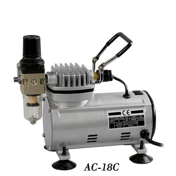 AC-18 Series Power Tools Portable Airbrush Spray Mini Air Compressor Professional Gravity Feed Dual-Action Piston Air Compressor