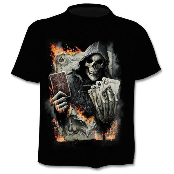 2020 new Drop ship 3D printed T-shirt men's women's tshirt punk style top tees skull t shirt gothic tshirt asian size 6XL gym