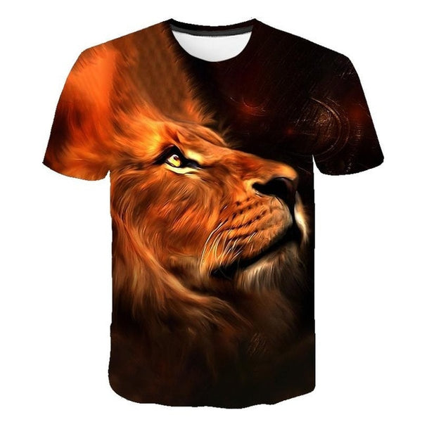 Summer 2020 new 3D printed T-shirt animal print men's T-shirt print casual T-shirt O-neck hip hop short sleeve size 110-6XL