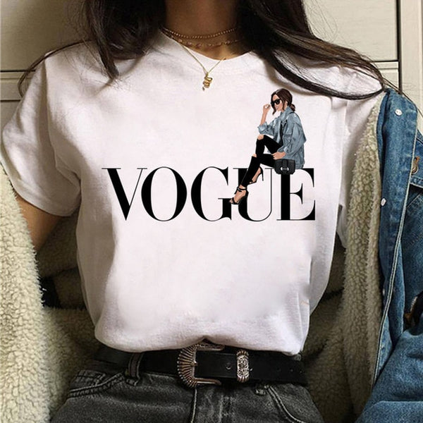 Fashion Summer Tops T Shirt Women Tshirt New Vogue Tshirt  Graphic Tee Cute Women T-shirt Female Tee Shirt  90s Girls Tee Tshirt