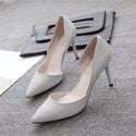 Wild Work Stiletto Pumps PU Leather Nude Black Office Lady High Heels 5cm 7cm Pointed Toe Shoes Women Casual Spring New Tacones