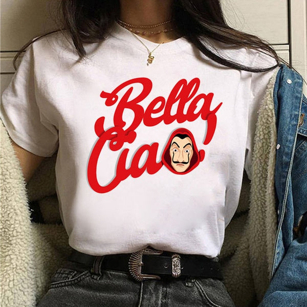 La Casa De Papel Tshirt Money Heist Tees TV Series T Shirt Women T Short Sleeve House of Paper Funny Female T-Shirt Tops