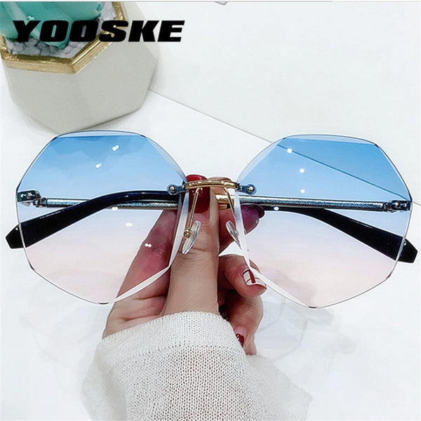Yooske Rimless Women S Sunglasses Design Fashion Lady Sun Glasses Vint Abezos Online