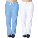 Men Women Solid Color Nursing Natural Uniform Flare Leg Pants with Pocket ork Pants Nurses Wear Doctors Work Clothes Blue White
