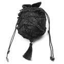 PUNK RAVE Women's Gothic Exquisite Wallets Balck Lace Draw Rope Design Evening Party Club Women Small Handbag Accessories