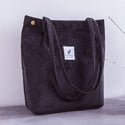 Women Corduroy Shopping Bag Female Canvas Cloth Shoulder Bag Environmental Storage Handbag Reusable Foldable Eco Grocery Totes