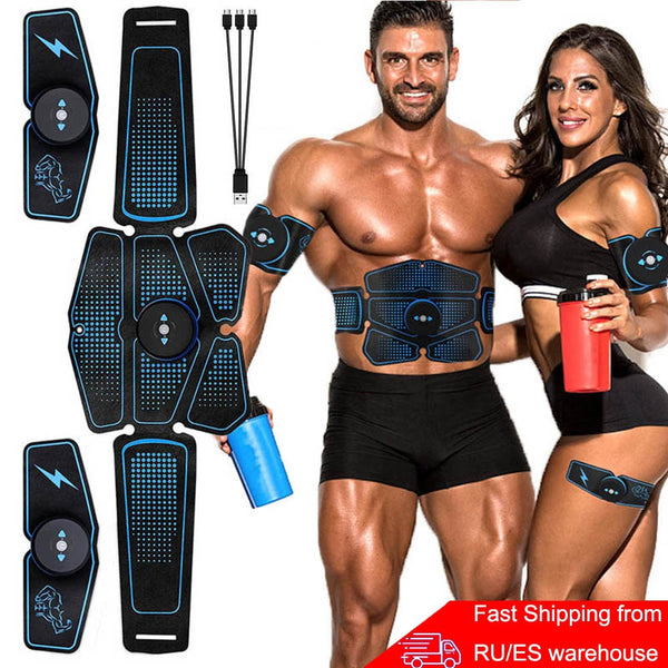 Abdominal Muscle Stimulator Trainer EMS Abs Fitness Equipment Training Gear Muscles Electrostimulator Toner Exercise At Home Gym