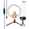 26/16CM Photography Lighting Phone Ringlight Tripod Stand Photo Led Selfie Bluetooth remote Ring Light  Lamp Fill Youtube Live