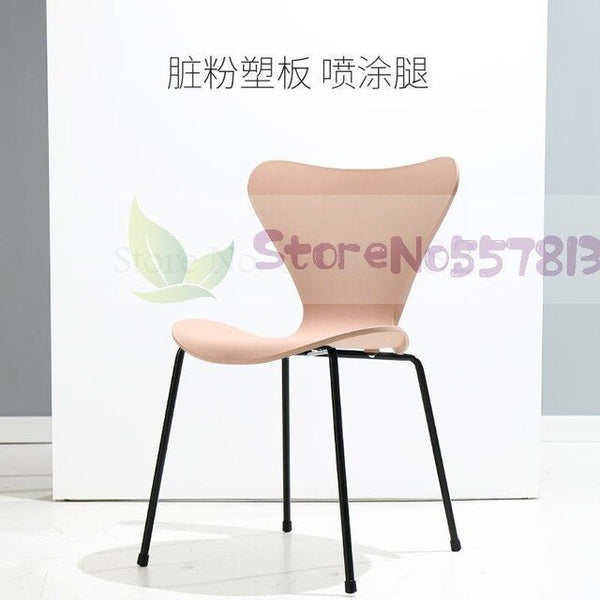 Nordic industrial style dining chair simple and stylish back office desk chair creative plastic negotiation chair net red stool