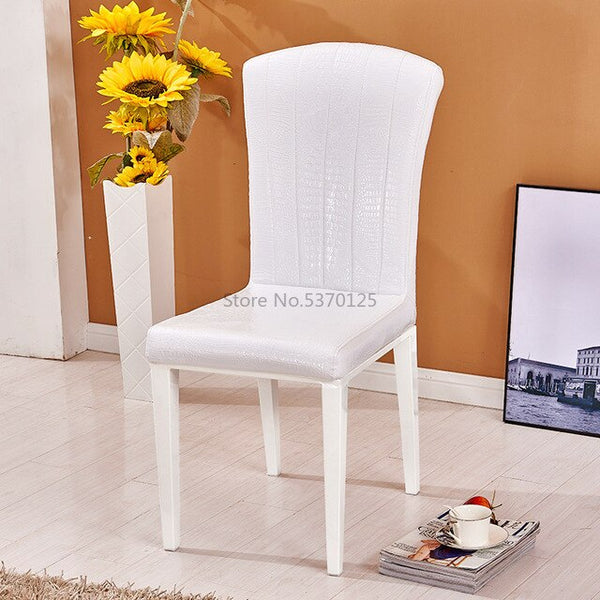 Modern Dining Chair Home Restaurant Furniture Crocodile Backrest Leather Dining Chair Embossed Leather Finishl Easy Installation