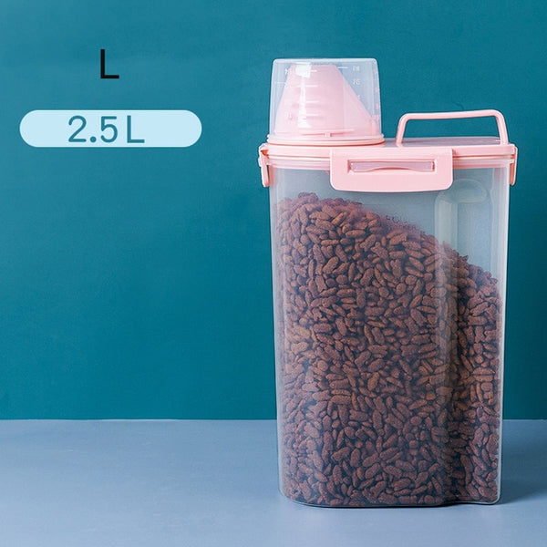 SHUANGMAO Pet Dog Food Storage Container 12.5L Dry Cat Food Box Bag for Moisture Proof Seal With Measuring Cup Kitten Products