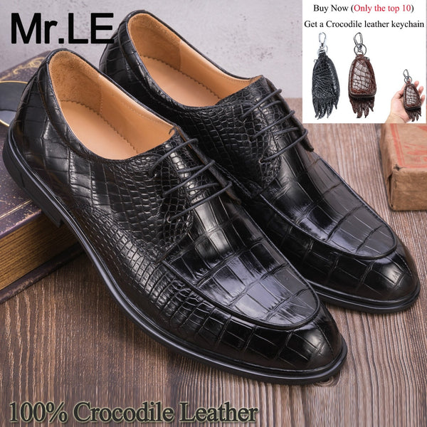 Crocodile Shoes Men Dress 100% Genuine Leather Brand Designer Party Wedding Luxury Men's Oxford Casual Formal Alligator Shoe