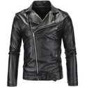 Spring Fashion Motorcycle Leather Jacket Men Slim Fit Oblique Zipper PU Jacket Autumn Men Leather Jackets Coats Black White