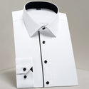 Men's Classic Long Sleeve Standard-fit Dress Shirts Formal Business Social Simple Basic Design White Work Office Casual Shirt