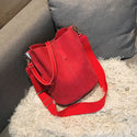 Brand design luxury ladies bucket PU shoulder bag single shoulder large capacity messenger broadband female solid color handbag