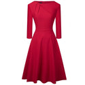 Women Elegant Summer Ruched Cap Sleeve Casual Wear To Work Office Party Fitted Skater A-Line Swing Dress EA067