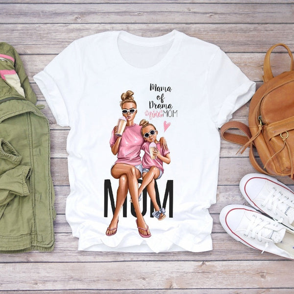 Women 2020 Cartoon Super Mom Life Momlife Summer Print Lady T-shirts Top T Shirt Ladies Womens Graphic Female Tee T-Shirt