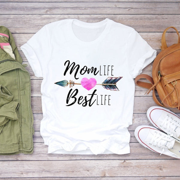 Women 2020 Cartoon Super Mom Life Momlife Summer Print Lady T-shirts Top T Shirt Ladies Womens Graphic Female Tee T-Shirt