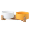 Ceramic Double Cat Bowl Dog Bowl Pet Feeding Water Bowl Cat Puppy Feeder Product Supplies Pet Food And Water Bowls For Dogs