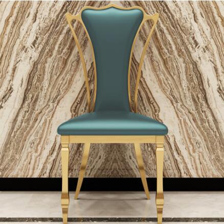 Light luxury gold harbor style stainless steel dining chair simple modern fashion net red hotel household personalized designer