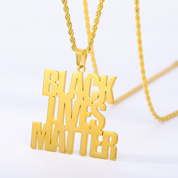I CAN'T BREATHE Necklace USA Black Person Human Right Fighting George Floyd Black Lives Matter Necklace Stainless Steel Jewelry