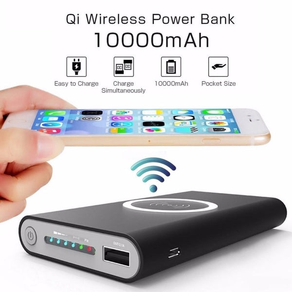 10000mAh Portable Qi Wireless Charger Power Bank For Xiaomi Mi iPhone Poverbank External Battery Fast Wirless Charging Powerbank