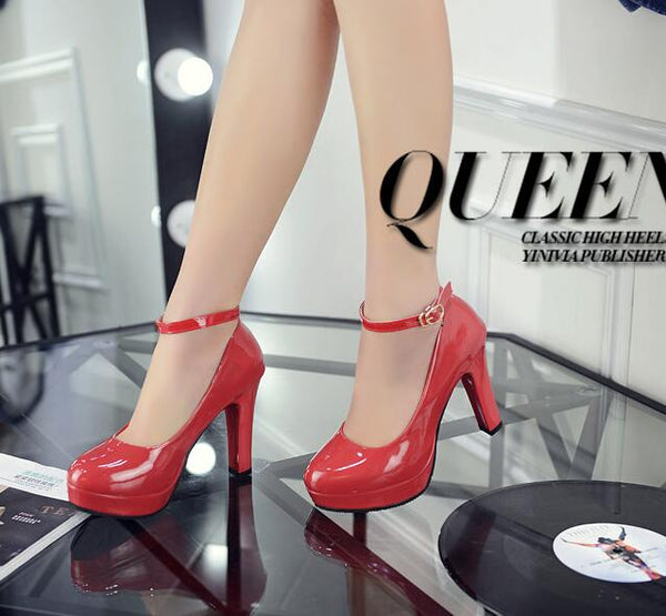 10.5cm Work Shoes Women Black Pumps 2020 Spring Casual Shoes Female High Heels White/red Weding Shoes 34 40 Plus Size Pumps