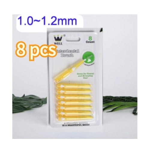 60pcs 0.6-1.5mm Interdental brush cleaning between teeth oral care toothpick dental tool floss orthodontic I shape tooth brush