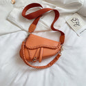 2020 New Fashion Saddle Women Bag One Shoulder Handle Trend Casual Hasp Zipper PU Material Polyester Inside Lock Ornament Bag