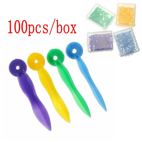 100pcs/box Disposable Dental Wedges Medical Plastic Arc Concave Design Diastema Wedges With End Circular Hole Dentist Care Tool