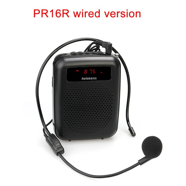 RETEKESS PR16R Megaphone Portable Voice Amplifier Teacher Microphone Speaker 12W FM Recording With Mp3 Player FM Radio Recorder