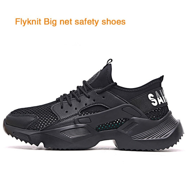 New lightweight safety shoes EVA men women with steel toe caps, anti-puncture wear-resistant outdoor work boots, excellent grip