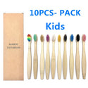 10PCS Colorful Natural Bamboo Toothbrush Set Soft Bristle Charcoal Teeth Whitening Bamboo Toothbrushes Soft Dental Oral Care