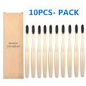 10PCS Colorful Natural Bamboo Toothbrush Set Soft Bristle Charcoal Teeth Whitening Bamboo Toothbrushes Soft Dental Oral Care