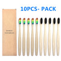 10PCS Colorful Natural Bamboo Toothbrush Set Soft Bristle Charcoal Teeth Whitening Bamboo Toothbrushes Soft Dental Oral Care