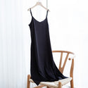 Fashion High Quality Women's Dress Summer Spaghetti Satin Long Woman Dress Very Soft Smooth Plus Size S-4XL M30262