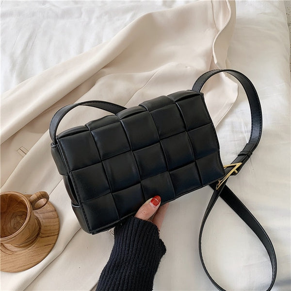 Weave Flap Bags Square Crossbody bag 2020 New High quality PU Leather Women's Designer Handbag Travel Shoulder Messenger Bag