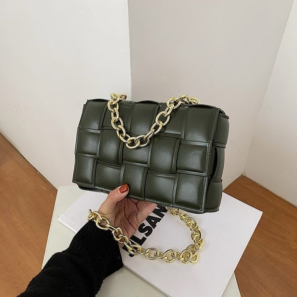 Weave Flap Bags Square Crossbody bag 2020 New High quality PU Leather Women's Designer Handbag Travel Shoulder Messenger Bag