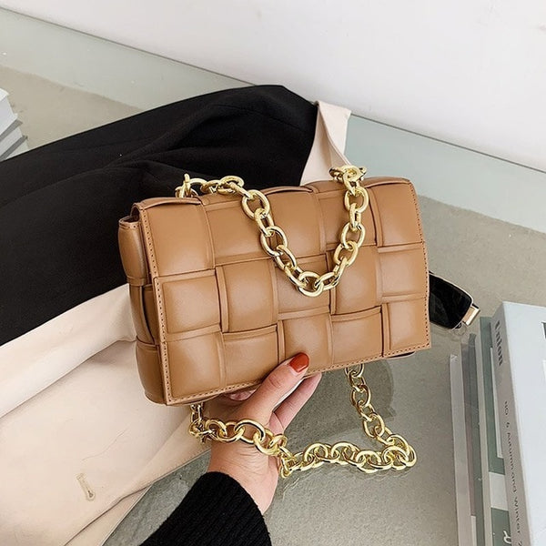 Weave Flap Bags Square Crossbody bag 2020 New High quality PU Leather Women's Designer Handbag Travel Shoulder Messenger Bag