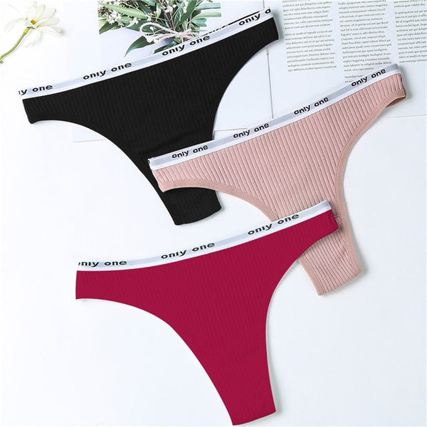 Women's Cotton G-String Thong Panties String Underwear Women Briefs Sexy Lingerie Pants Intimate Ladies Letter pink