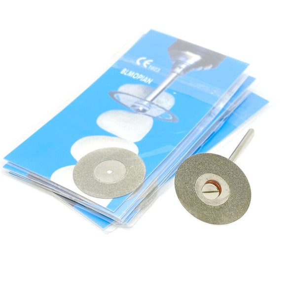 5pc/set Dental Ultra-thin Double Sided Sand Porcelain Diamond Cutting Disc Mandrel Diamond Disc  Dentistry Polishing Tools