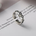 Vintage Ancient Silver Color Happy Smiling Face Open Rings for Women Punk Hip Hop Adjustable Ring Fashion Jewelry Best Gift