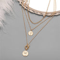 17KM Vintage Multi-layer Coin Chain Choker Necklace For Women Gold Silver Color Fashion Portrait Chunky Chain Necklaces Jewelry