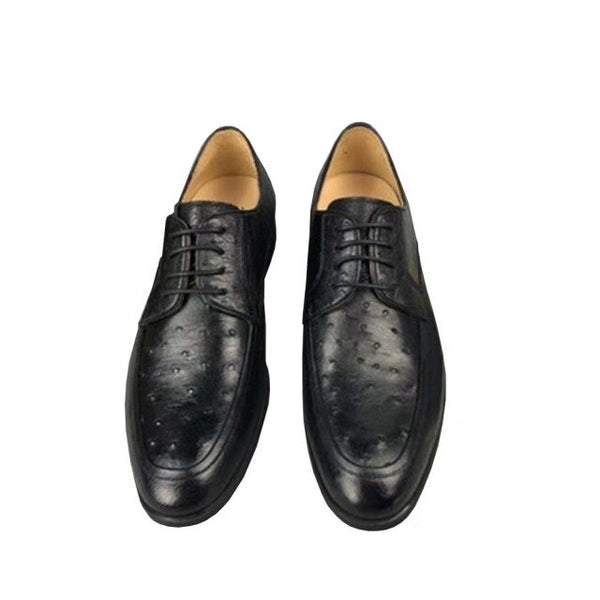 ousidun new  Ostrich leather  male  Dress shoes  business  leisure  Round head  Men's leather shoes men formal shoes