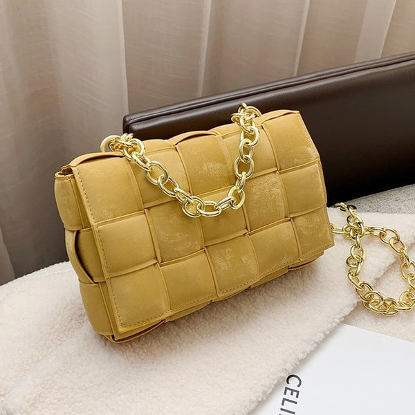 Women Crossbody Bag Weave Flap Bags For Women 2020 Quality Leather Thick Chain Shoulder Messenger Bags Female Handbag And Purse