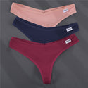 3PCS/Set G-string Panties Cotton Women's Underwear Sexy Panties Female Underpants Thong Solid Color Pantys Lingerie M-XL Design