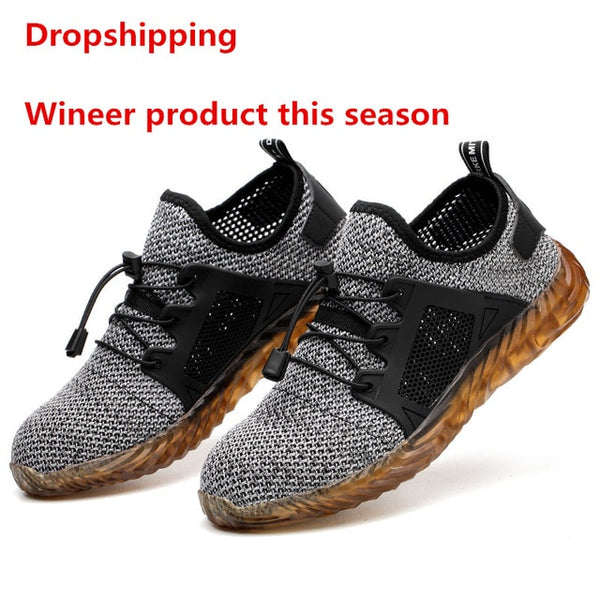 XZMDH Top Sale Dropshipping Men And Women Safety Boots Outdoor Breathable Men Shoes Smash-Proof Puncture-Proof Workers Sneakers