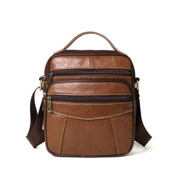 Portable Shoulder Messenger Women Men Bag Crossbody Genuine Leather Briefcase Office Business Work For Small Handbag Male Female