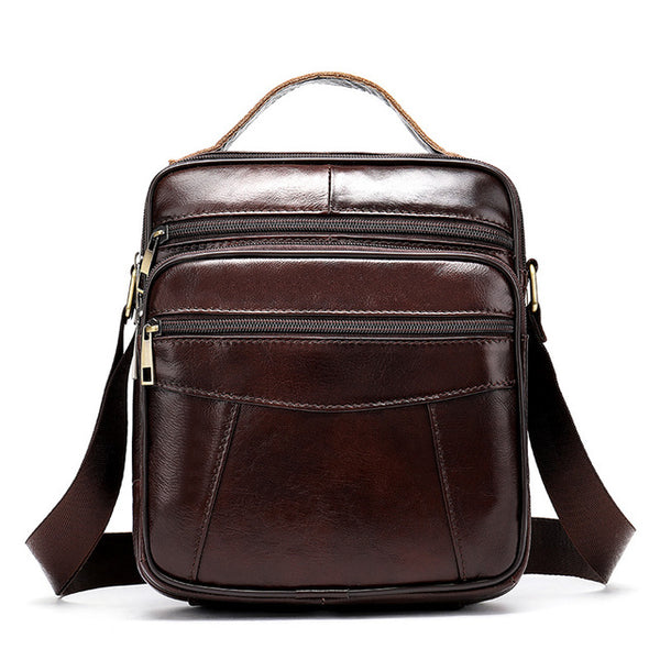 Portable Shoulder Messenger Women Men Bag Crossbody Genuine Leather Briefcase Office Business Work For Small Handbag Male Female