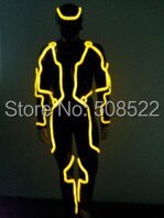 LED luminous /illuminated/glowing dance costumes/suits for men EL cold LED strip Party with helmet  , support design order